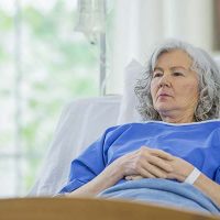 senior female in hospital bed