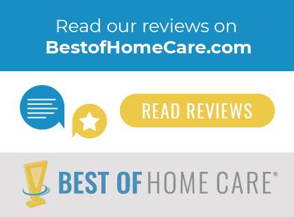 Best of Home Care badge to inform readers about our clients' reviews of At Home Independent Living's home care services.