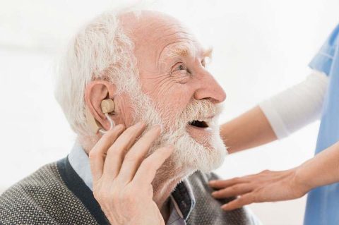 senior man with hearing loss